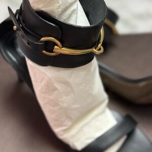 Gucci Black Heels with Gold Accent